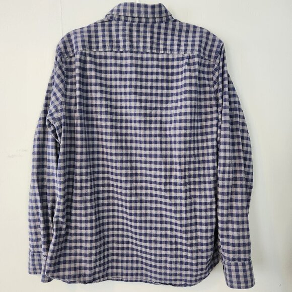 Goodfellow Men's Button Down Dress Shirt Blue and White Plaid Slim Fit. Sz Large - Picture 2 of 14